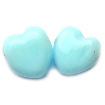 GL5286 12mm Opaque Aqua Flat Heart