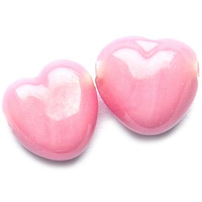 GL5288 12mm Opaque Pink Flat Heart