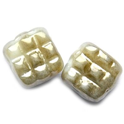 GLx5298 12mm Pearl Grey Squiggly Square