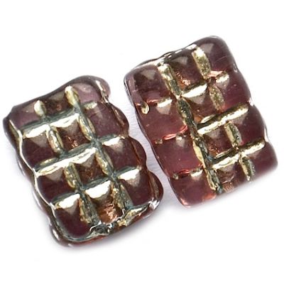 GL5354 18x12mm Silver Highlight Purple Tablet