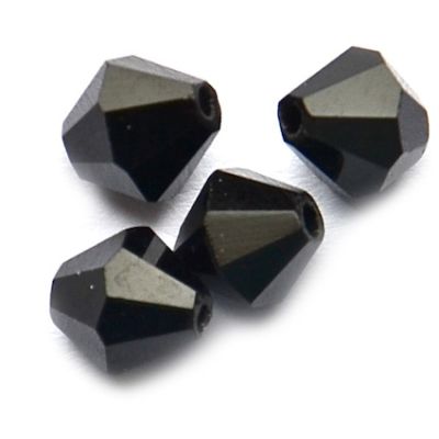 GLx5385 6mm Black Glass Bicone