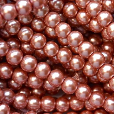 GP818 8mm Dusky Rose Glass Pearls