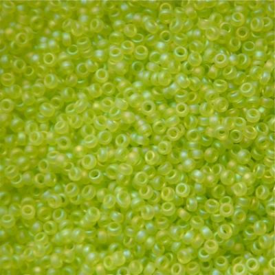 15-0143FR Matte Tr Chartreuse AB Size 15 Seed Beads