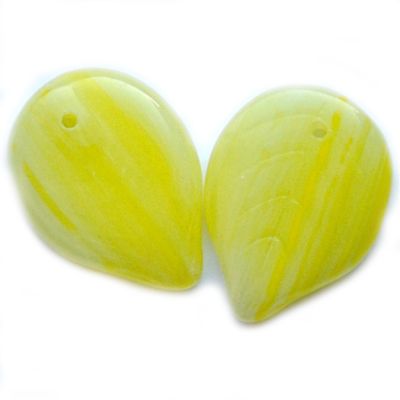 GL5540 18x12mm Flat TO Yellow/Green Marl Leaf
