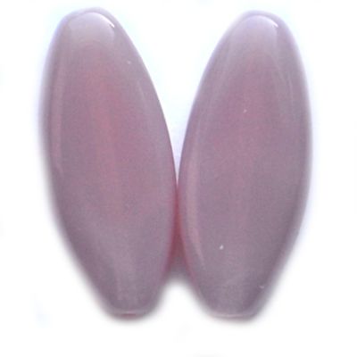 GL5545 20x8mm Flat Rose Pink Oval