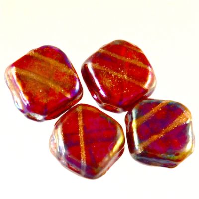 GL5567 12-15mm Deep Red Glossy Rhomboids