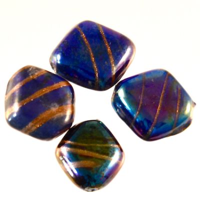 GL5571 12-15mm Sapphire Glossy Rhomboids