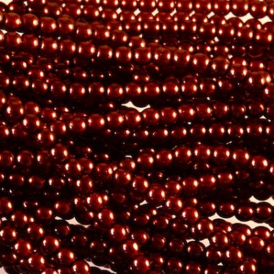 GP308 3mm Rich Brown Glass Pearls