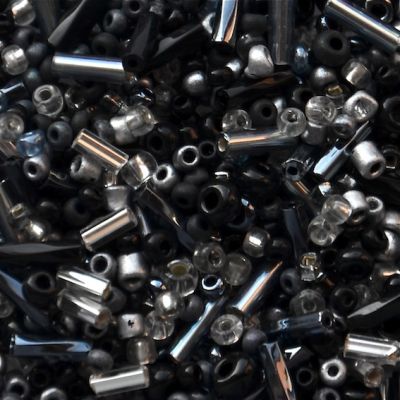 MX011 Grey/Black Seed and Bugle Mix