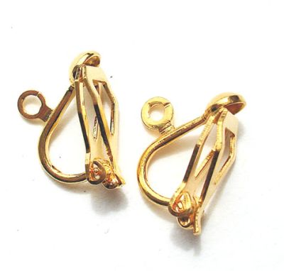 FN008 Pair of Small Gold Clip Fittings