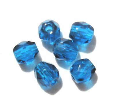 FG412 4mm Capri Blue Facet Bead