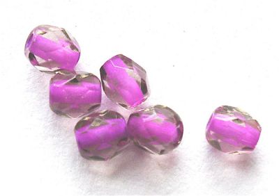 FG465 4mm Pink lined Grey Facet