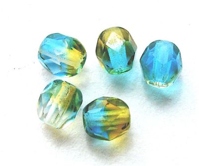 FG470 4mm Capri Blue with Olive Facet