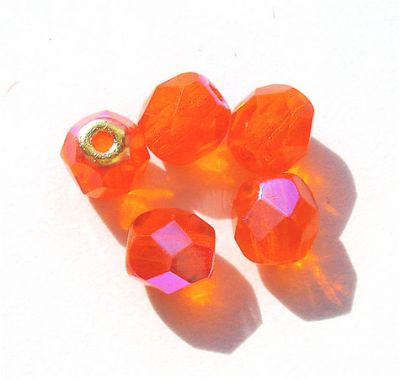 FG639 6mm Orange AB Facet