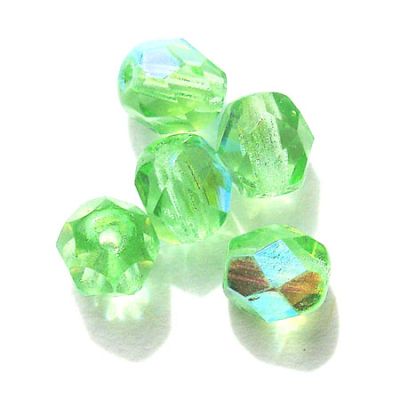 FG648 6mm Pale Green AB Facet