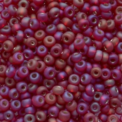 RC306 AB Silver Lined Frost Cerise Size 8 Seed Beads