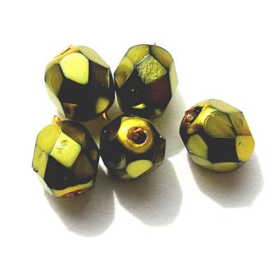 FG690 6mm Metallic Pistachio Facet