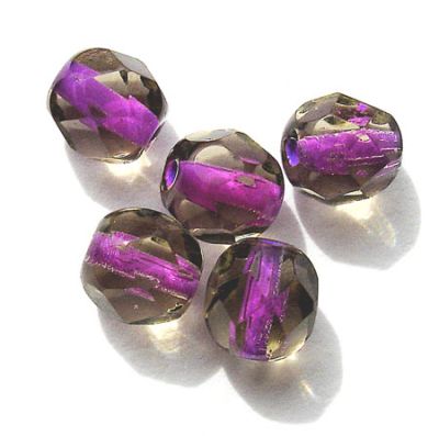 FG679 6mm Pink lined Grey Facet