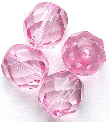 FG821 8mm Damask Rose Pink Coated Facet