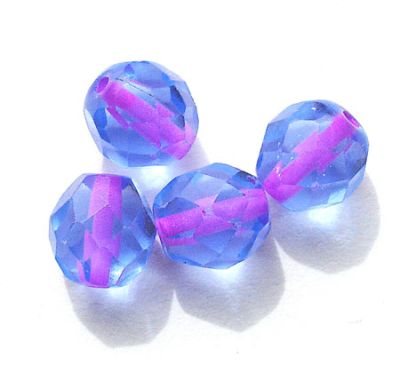 FG846 8mm Pink lined Blue Facet