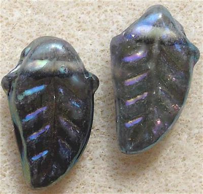 GL0066 16x9mm Grey AB CR Leaf