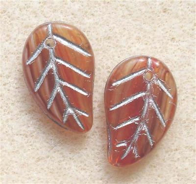 GL1120 14x9mm TO Leaf w  Silver Overlay