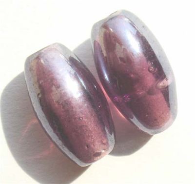 GL0056 16x9mm Purple Lustred Oval