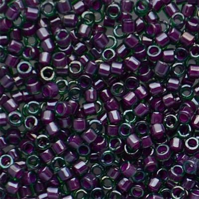 DB0279 Lined Cranberry/Emerald Lustre Delica