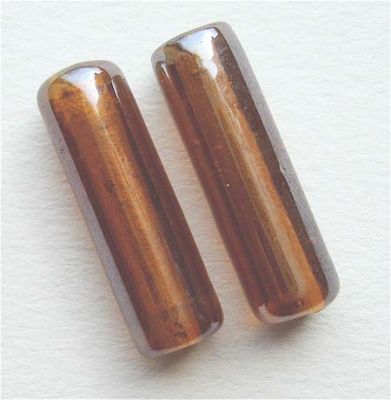 GL0449 20x6mm Dark Topaz Lustred Tube