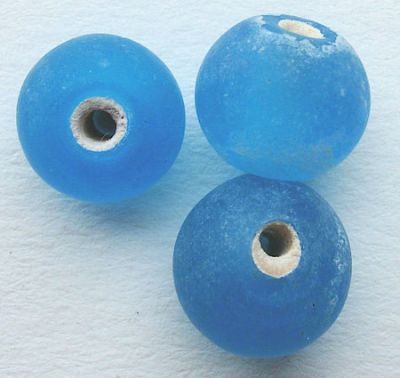 GL0330 8mm Turquoise Frosted Rounds