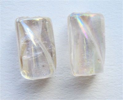 GL0962 10x8mm Crystal Twisted Tube