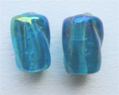 GL0968 10x8mm Teal Twisted Tube