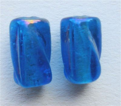 GL0969 10x8mm Turquoise Twisted Tube