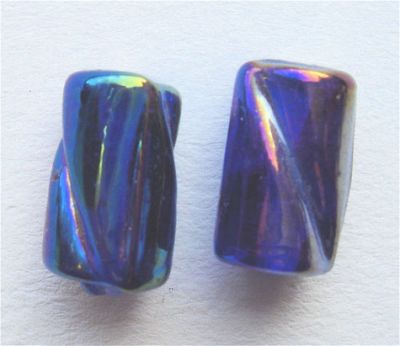 GL0970 10x8mm Blue Twisted Tube