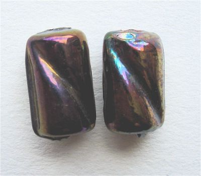 GL0972 10x8mm Black Twisted Tube