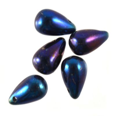 GL1012 10x6mm Blue Scarab Drop