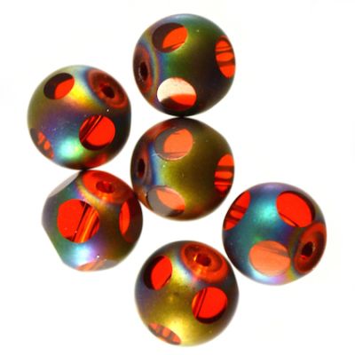 GLx2441 8mm Siam Round with Frost AB Finish