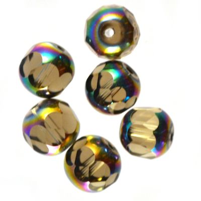 GLx2454 8mm Jet Faceted Rondelle with AB Finish