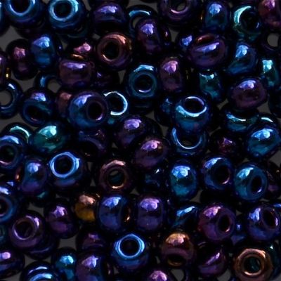 RC454 Op Blue Scarab Size 6 Seed Beads