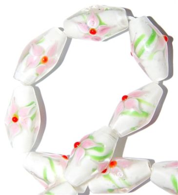 GL2237 18x10mm White Lily Oval