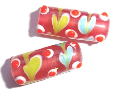 GL2326 20x8mm Pink Heart Tube