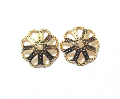 FN091 10mm GP Filigree Bead Cup