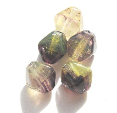 GL1182 Bicolour Lime and Purple Bicone