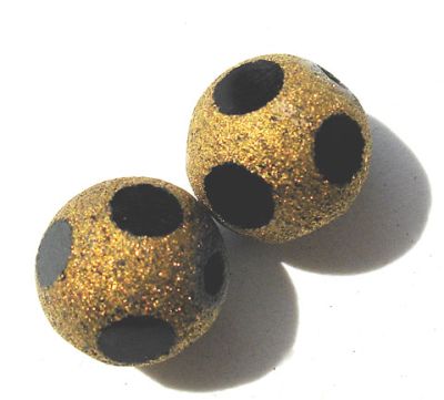 GLx2469 10mm Jet Round with Gold Frost Finish