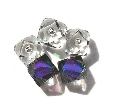 GL2487 4mm Crystal AB Cut Edge Cube