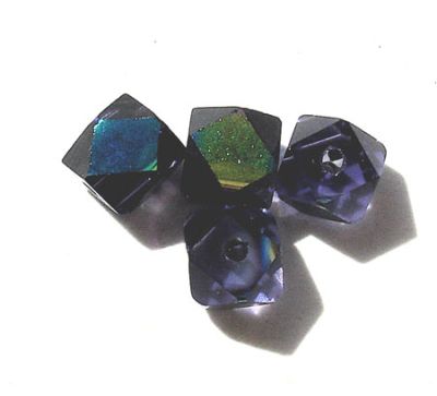 GL2494 4mm Dark Amethyst AB Cut Edge Cube