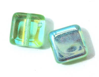 GL2544 8mm Spring Green AB Flat Square