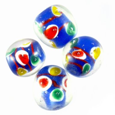 GLx2598 14mm Dot and Stripe Bead