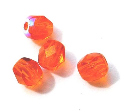 FG475 4mm Orange AB Facet