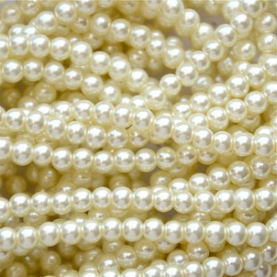GP402 4mm Ivory Glass Pearls